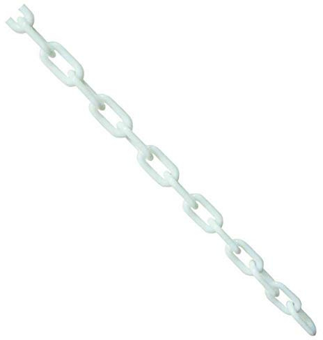 ExcInter Plastic Chain White 25metres*6mm Coated Decorative Links for Decorative Garden Fence Warning Safety Parking Space Assorted Colours