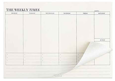 60 Feuilles Planning Hebdomadaire, 24,5 x 17,5 cm Planificateur Mensuel Calendrier Planning To Do List Tableau pour Bureau L'école Familiale