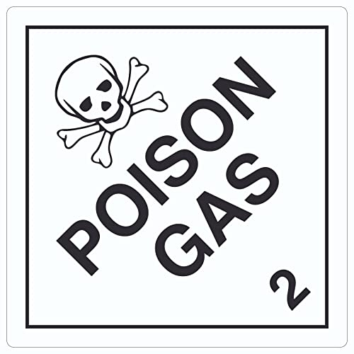 Aufkleber Quadrat Giftige Gase Symbol Poison Gas Totenkopf 600x600mm
