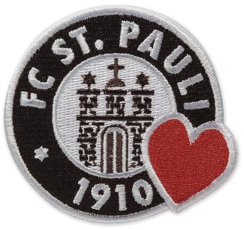 FC St. Pauli Aufnäher - Logo Herz - 8 x 7.5 cm - Aufbügler Patch