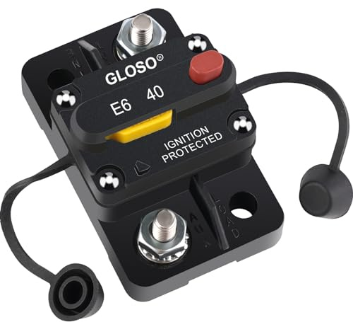 GLOSO Leistungsschalter-Schalter Manuell Reset Schutzschalter Wasserdichtes Boot Kfz Batterie Auto Lastwagen 40 Ampere E69