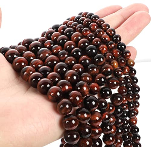 4/6/8/10 mm Natursteinperlen Bunte Tigerauge Achate Runde Lose Zwischenperlen Für Schmuckherstellung DIY Armband Halskette-Rot AAA, 8 mm 44-46 Stk