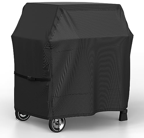 BROSYDA Housse Barbecue 105x50x103cm, Imperméable, Coupe-Vent, Anti-UV, Anti-Déchirure, 600D Oxford Housse Barbecue Exterieur with Carabiner and Drawtring