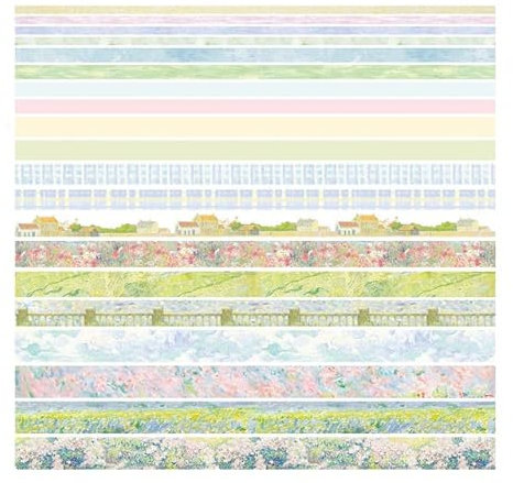 KEOJI 20 Rolls Vintage Washi Tape Set Wide Floral Stamp Letter Old Newspaper Decorative ing Tape DIY Stationery School Supplies-S,Garden