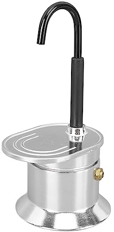 Stovetop Espresso Maker, 1 Cup 50ml Aluminum Alloy Single Spout Stovetop Moka Pot 90 Seconds to Complete, Mini Italian Type Espresso Cup Coffee Maker for Home, Outdoor Camping
