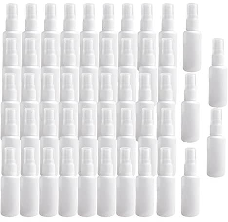 Geardeangloow 50 Stück transparente leere Sprühflasche 30 ml Parfümzerstäuber Pumpsprüher Spray, 50 Stück 30 ml