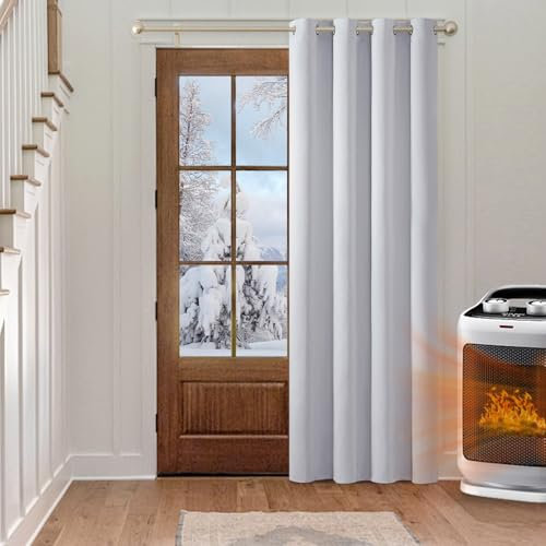 MIULEE Cortinas Salon Opacas Modernas Anti Luz, Habitacion Termicas Aislantes Frio y Calor, Fuerte y Suave Ventana Gris Blanco 140x145 CM (1 Piezas)