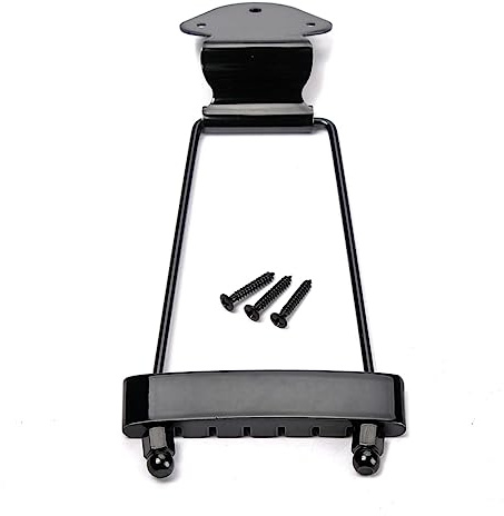 TOPPERFUN Saiten Gitarrensattel Für Jazz-gitarre Archtop Tailpiece Schwarz Idealer Ersatz Für Beschädigte Oder Alte Teile Inklusive Schrauben Für Einfache Installation