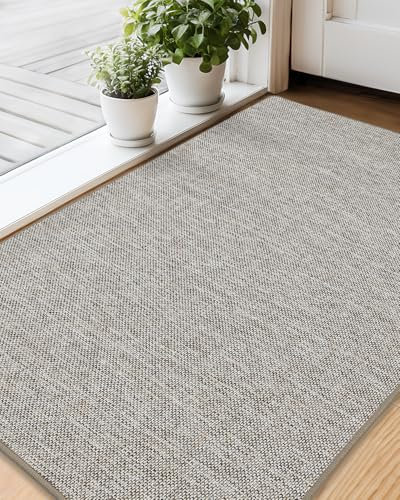 COLOR&GEOMETRY Small Thin Door Mats Indoor 44x75 cm, (Rolled-up NO Creases), Non Slip Rubber Backed Front Door Mat Rugs for Entryway Low-Profile Doormats Inside Entry Mat Easy Clean, Khaki