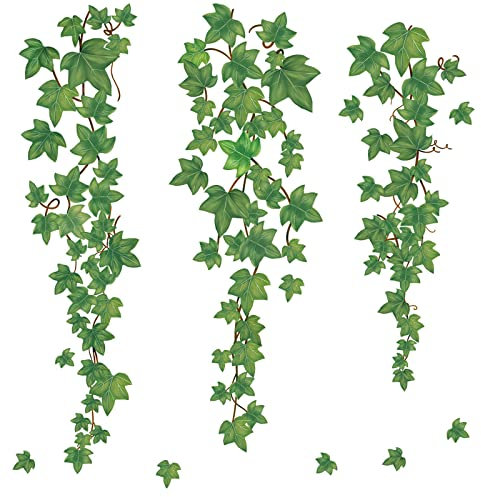 esmen Sticker Mural Rotin Feuille de Lierre Autocollant Mural Suspendus Vigne Stickers muraux peler et Coller Amovible Mur Art Bricolage Mural Mur Art décor pour Enfants Chambre pépinière