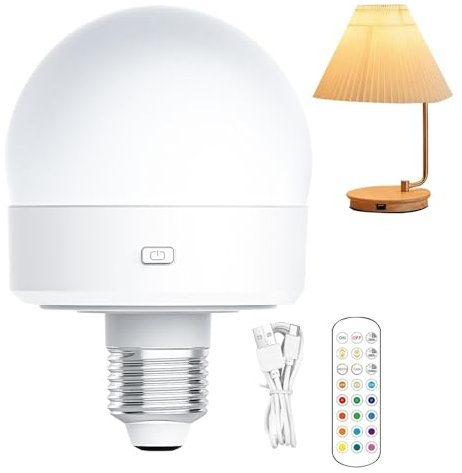 Lampadina senza fili – Lampadina magnetica a batteria, lampadina dimmerabile senza fili | Lampadine ricaricabili con telecomando, lampadina magnetica rimovibile per sostituire la lampada da parete
