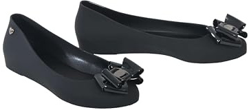 kraftd Womens Jelly Ballet Shoes Bow Details Slip-On Flats Peep Toe Ballerina Pumps | Ladies Footwear | Office Pump | Shoe