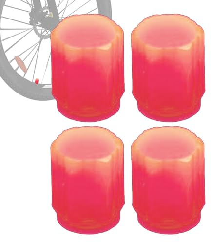 Reifenventilkappe, leuchtende Ventil-Reifenabdeckungen, leuchtet im Dunkeln, 4 Stück Fluoreszierende Staubschutzfolien mit Licht im Dunkeln, für Auto, Fahrrad, Zweirad, Motorräder Dekoration