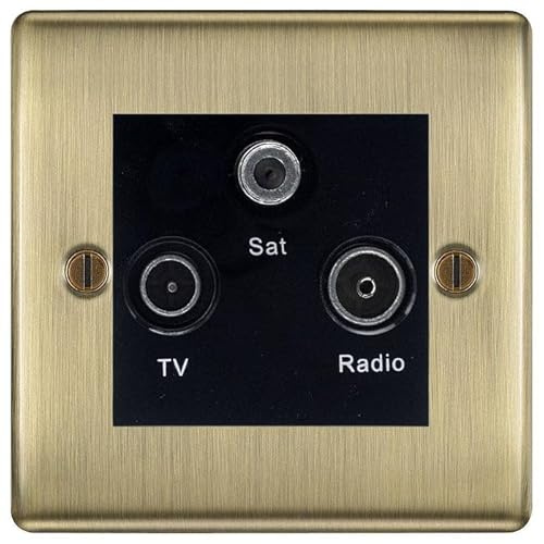 BG Nexus Metal Antique Brass TV/FM/SAT Socket NAB67B
