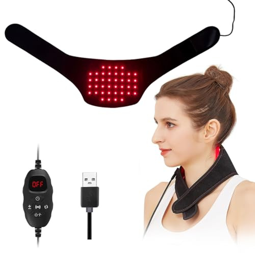 Terapia de luz Roja de Cuello, 660nm y 850nm Lámpara de Infrarrojos Cinturon 3 Modos Con 40 Led Para El Cuerpo, El Brazo, La Muñeca, El Tobillo Y El Pie
