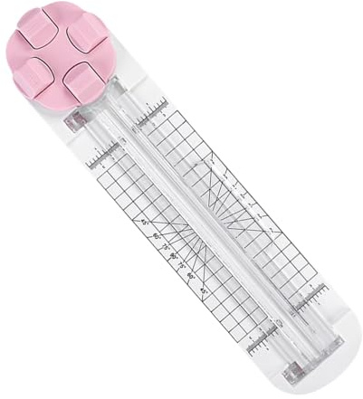 Coupe-papier portable 4 en 1 avec guide de lignes de coupe et règle latérale, outil rotatif multifonction pour scrapbooking, carton, photos, étiquettes