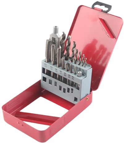 Kit De Machos Y Terrajas Métricos: 16 Herramientas De Corte De Roscas, Accesorios Para Taladros Eléctricos, Piezas De Acero Resistentes, Herramientas Manuales Profesionales | Juego Versátil De Corte D