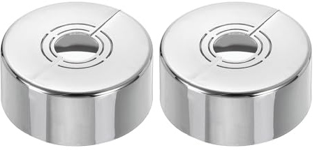 QUARKZMAN 2Pcs Bridas De Pared Divididas, Placa De Escudo De Plástico Cortable De 1.18 De Grosor, Cubierta De Fontanería Ajustable Para 0.8/1/1.3 DE Para Tubería De Agua, Plateado