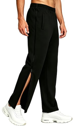 Neteson Pantaloni da Jogging Pantaloni da Allenamento da Uomo Pantaloni da Riabilitazione con Apertura Laterale Pantaloni Sportivi Postoperatori