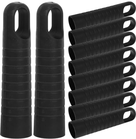 Garneck 10Pcs Plastic Broom Handle Grips Attachments with Black End Caps for 25Mm Rod Mop Stick Handle Grip Accessories for Cleaning Tools