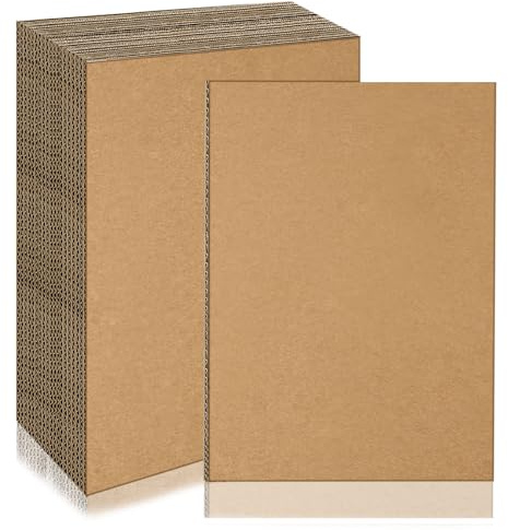 pangutheos 20 Piezas A4 Carton Corrugado, 2 mm Papel Ondulado, Marrón Hojas de Carton Corrugado Marrón, Cartón Rígido para Bricolaje, Pintura y Creación Artística