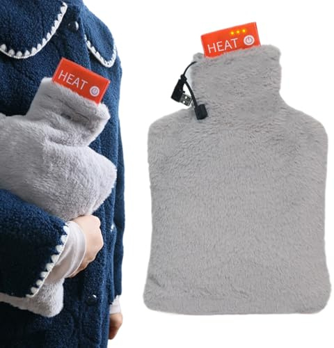 de agua caliente de invierno, paquete térmico eléctrico USB, cojín de calefacción con temperatura ajustable, paquete caliente de tela suave con características de seguridad, dispositivo de