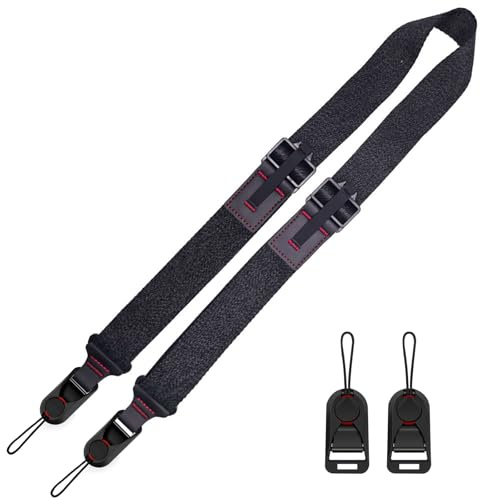 CTYUEYUN Camera Neck Strap Camera Strap Quick Release Thickened Nylon | 4 Quick-Release Fastener, One Handed Adjustment, Washable, Compatible with Most SLR Cameras, Load Capacity 25 kg