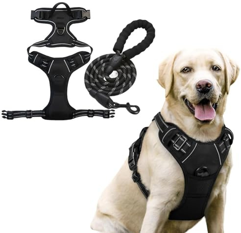 Anti-Zieh-Geschirr, Verstellbar Anti Zieh Geschirr für Hunde, Atmungsaktiv & Gepolstert Hundegeschirr mit Step-in Design, Antizuggeschirr Kontrolle ohne Ziehen für Hunde jeder Größe (XL)