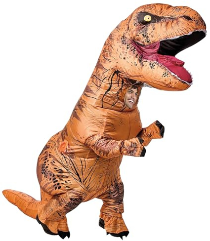 AirSuit Disfraz Inflable XXL T-Rex | Disfraz de Dinosaurio | Tamaño Adulto 160 a 190cm | Poliéster | Cómodo de Usar | Resistente | Sistema Inflable Incluido | OriginalCup