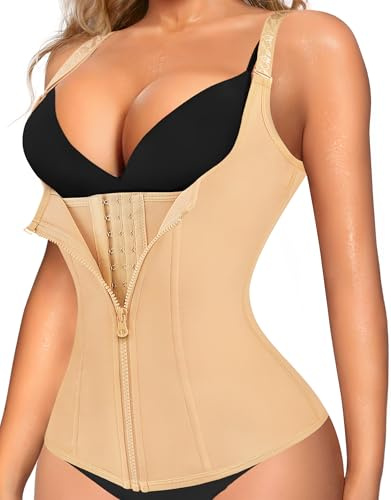 LODAY Waist Trainer for Women Corset Shapewear Tummy Control Waist Cincher Faja Body Shaper with Adjustable Straps Black
