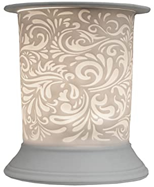 Cello Straight Electric Melt Burner, Finesse Swirl Pattern, Stunning porcelain designs safe for use around children and pets. Use wax or oil in the top and magically fragrance your room.