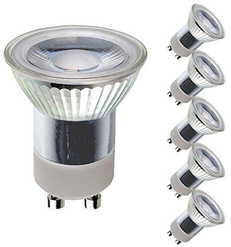 NCC-Licht 5x LED Lampe MR11 Reflektor 35mm GU10 3W 250lm Warmweiß 3000K | LED Reflektor aus Glas ersetzt 35W Halogenlampe mit GU10-Sockel, Abstrahlwinkel 36° ideal für Akzent- und Spotbeleuchtung