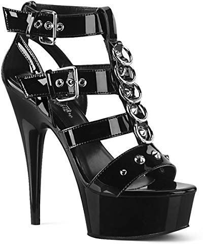 Pleaser Damer Delight-658 platåsandaler, blk pat, 37 EU