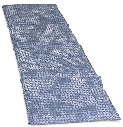 Saco térmico compartimentado en 4 con pepitas de uva 60x20cm - Almohada térmica para microondas - Calor y frío - Cojín térmico con semillas (Color: used look gris azulado)