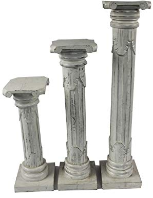 Naturesco Blumensäule Säule Ständer weiß antik aus Holz handgefertigt, Höhe 60cm, 80cm, 100cm, 120cm LengthRange 80cm