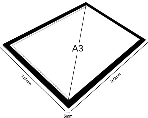 Picmondoo - Hochwertige Diamond Painting LED-Pad Unterlage A3 | Ultra-Dünne 5mm Beleuchtungsfläche | Integriertes Lineal | 3-Stufen Dimmung | Augenschonend & Energieeffizient | Malen nach Zahlen
