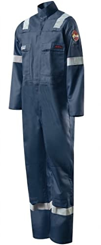 Roots Welders Overalls, Flame Resistant Flambuster Classic Mens Boilersuit Overalls - Navy Blue 42