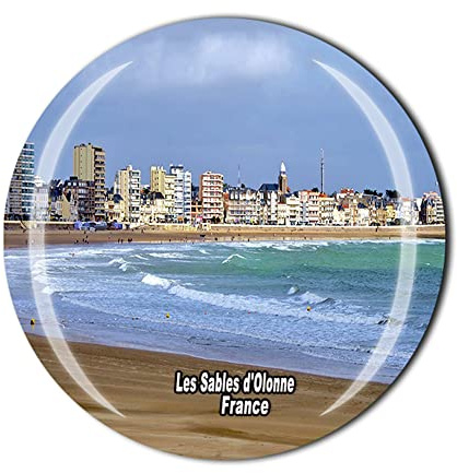 Aimant de réfrigérateur Les Sables d'Olonne France - Souvenir touristique - Collection cadeau - Cristal 3D