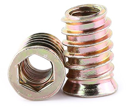 20 Pezzi Inserto Filettato M6 M8 M10 Dado a Pressare Bussole Filettate in Ottone Filettatura Interna Dadi Zigrinati Dadi Incorporati per Parti in Plastica da Calore o Ultrasuoni in Parti di(M10*25mm)