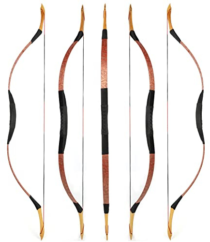 wolfman Traditionelles Bogen Recurvebogen Langbogen Sportbogen Bogenschießen Jagdbogen handgefertigter Holzbogen asiatischer mongolischer Bogen für Erwachsene Teenager Linke rechte Hand(X, 30Lbs)