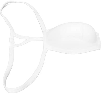 Men's Bulge Cup, for Swimming Trunks Swimwear Briefs Bulge Cup for Men, Soft Cotton Stereo Shape Bulge Cover Up, Underwear Cup with Straps White (L)