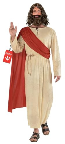 Morph Ancient Prophet Costume for Men - Biblical Robe & Sash with Wig and Beard Included - First Century Tunic for Easter & Plays, X-Large