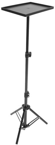 BIUDECO 1.1m Support Trépied Projecteur avec Plateau Portable Réglable Métal Support Bureau Polyvalent pour Ordinateur Portable Et Vidéoprojecteur Maison Et Bureau