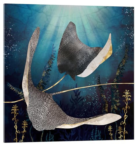 Posterlounge Stachelrochen Acrylglasbild von SpaceFrog Designs 40 x 40 cm Wandbilder Wanddeko
