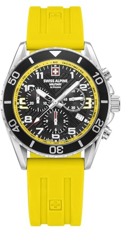 Swiss Alpine Military Herrenuhr Chronograph Analog Quarz Silikon 7029.9