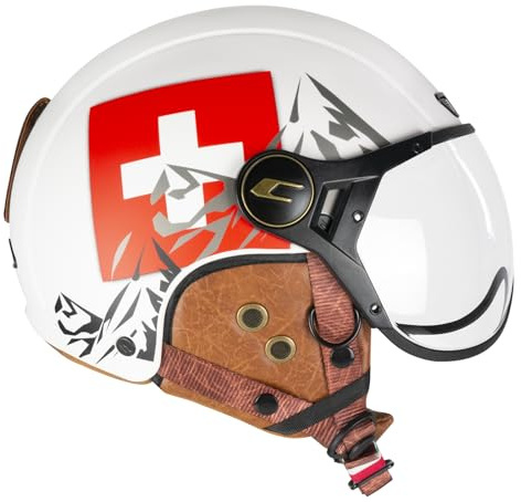 CGM EBI Casque de Ski Unisexe Adulte, Blanc Rouge Mat, XL (60 cm)
