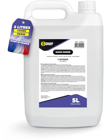 France Effect Liquide pour machine à fumée - L'INTENSE - Magic Smoke® 5L - Fumée dense, Biodégradable, Inodore. Economique. Fabriqué en France.