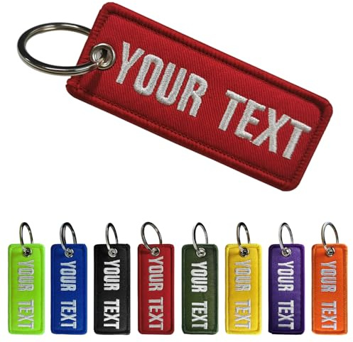misscase Personalisierter Schlüsselanhänger, Bestickte schluesselanhaenger personalisiert, benutzerdefinierte bestickte Text Nummer Name Schlüsselanhänger Zubehör