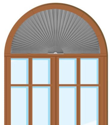 Blaward Bogen Fensterjalousien Halbkreis Plissees Selbstklebend Kein Bohrer Licht Filterstoff Halbkreis Halbrunde Fensterjalousie Bogenfensterabdeckungen für Wohnzimmer Badezimmer Küchenfenster