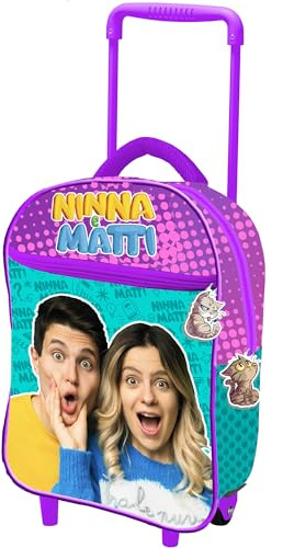NINNA e MATTI Trolley für Kinder mit zwei Rädern und verstellbarem Griff, 27 x 22 x 10 cm, violett, S